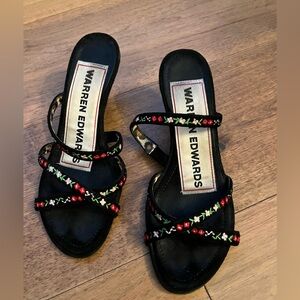 Warren Edwards floral kitten heels